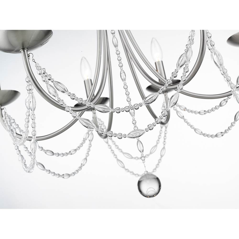 Golden Lighting 7644-6 PW Pewter Golden Lighting Mirabella 6-light Chandelier In Pewter Image 2