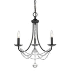 Golden Lighting Mirabella Golden Lighting Mirabella 3-light Chandelier In Matte Black