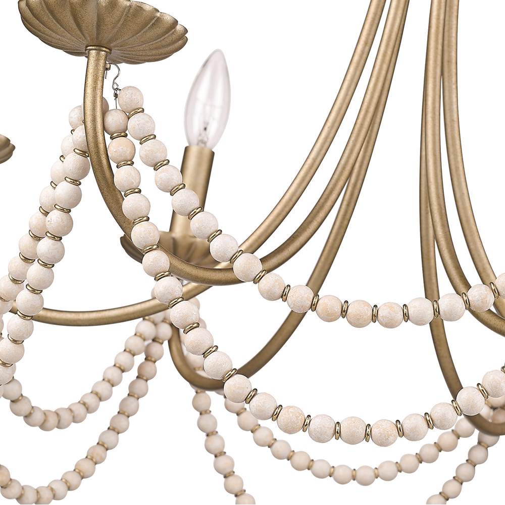 Golden Lighting 7646-6 GA Golden Aura Wry Lighting Serafina 6-light Chandelier In Golden Aura Image 4