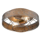 Golden Lighting 7856-FM CP Copper Patina Wry Lighting Ferris 2-light Flush Mount In Copper Patina Image 5