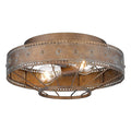 Golden Lighting 7856-FM CP Copper Patina Wry Lighting Ferris 2-light Flush Mount In Copper Patina Image 1