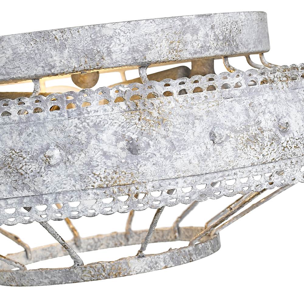 Golden Lighting 7856-FM OY Oyster Wry Lighting Ferris 2-light Flush Mount In Oyster Image 2