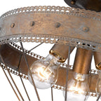 Golden Lighting 7856-SF CP Copper Patina Wry Lighting Ferris 3-light Semi-flush Mount In Copper Patina Image 4