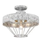 Golden Lighting Ferris Wry Lighting Ferris 3-light Semi-flush Mount In Copper Patina