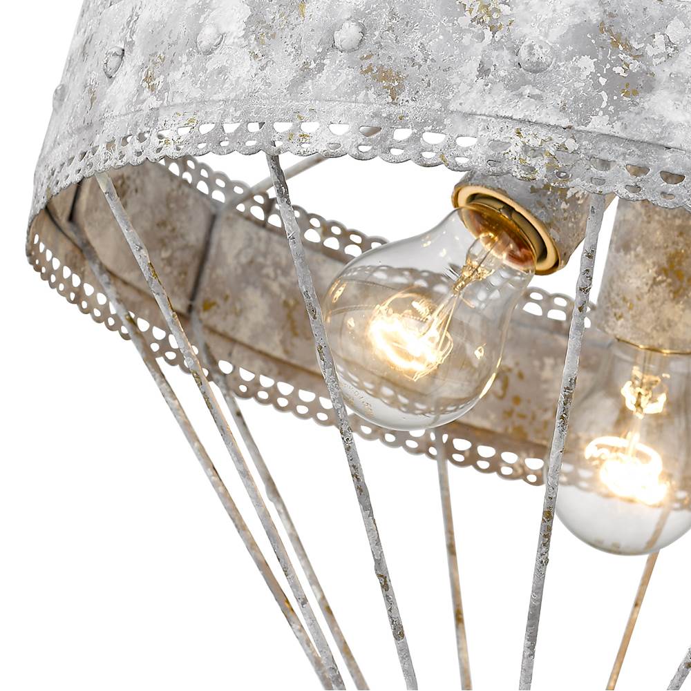 Golden Lighting 7856-SF OY Oyster Wry Lighting Ferris 3-light Semi-flush Mount In Oyster Image 2