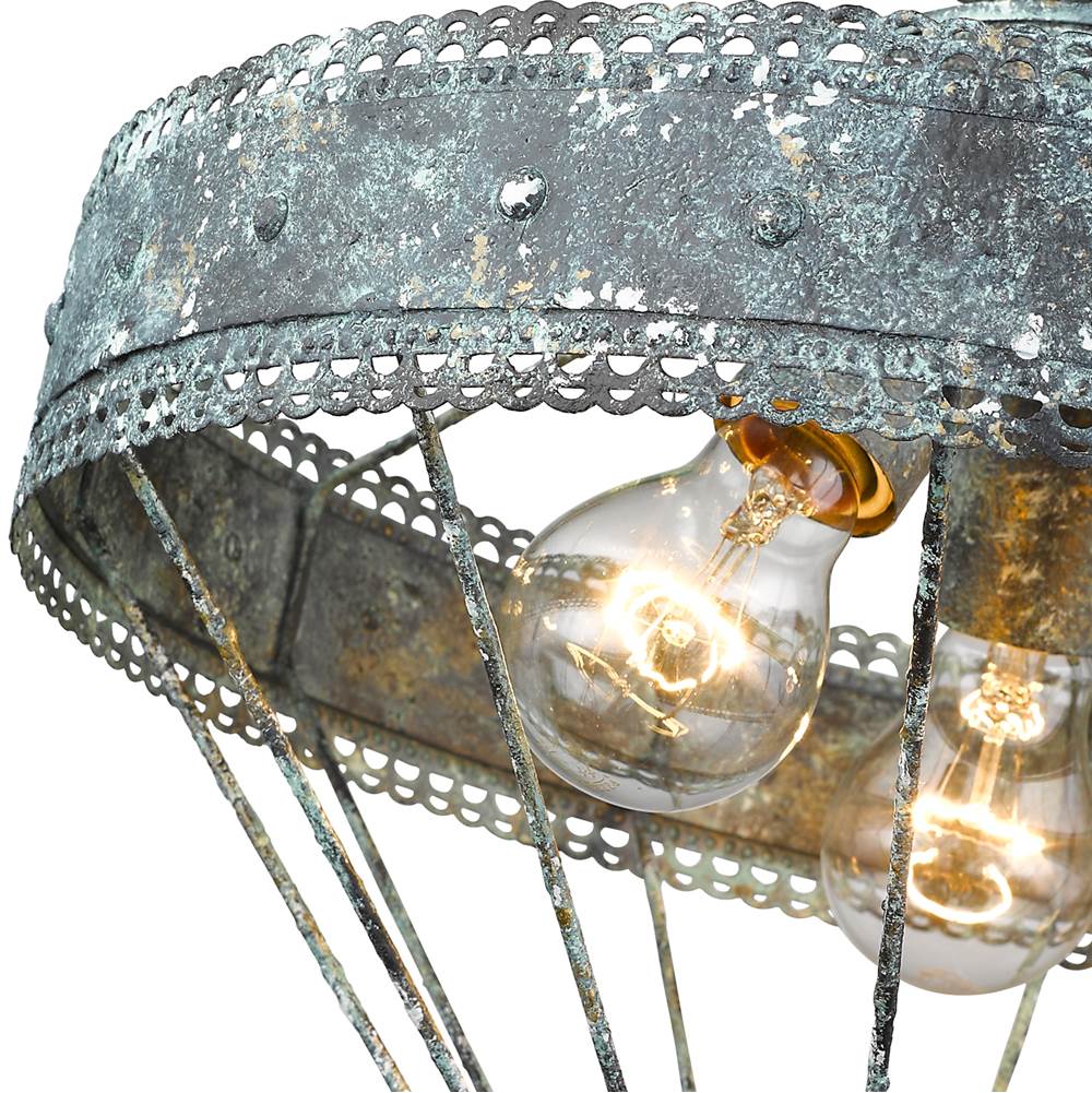 Golden Lighting 7856-SF VP Blue Verde Patina Wry Lighting Ferris 3-light Semi-flush Mount In Blue Verde Patina Image 2