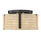 Golden Lighting Grove Wry Lighting Grove 3-light Flush Mount In Matte Black