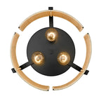 Golden Lighting 7860-FM BLK-NW Matte Black Wry Lighting Grove 3-light Flush Mount In Matte Black Image 6