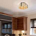 Golden Lighting 7860-FM BLK-NW Matte Black Wry Lighting Grove 3-light Flush Mount In Matte Black Image 4