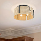 Golden Lighting 7860-FM BLK-NW Matte Black Wry Lighting Grove 3-light Flush Mount In Matte Black Image 3