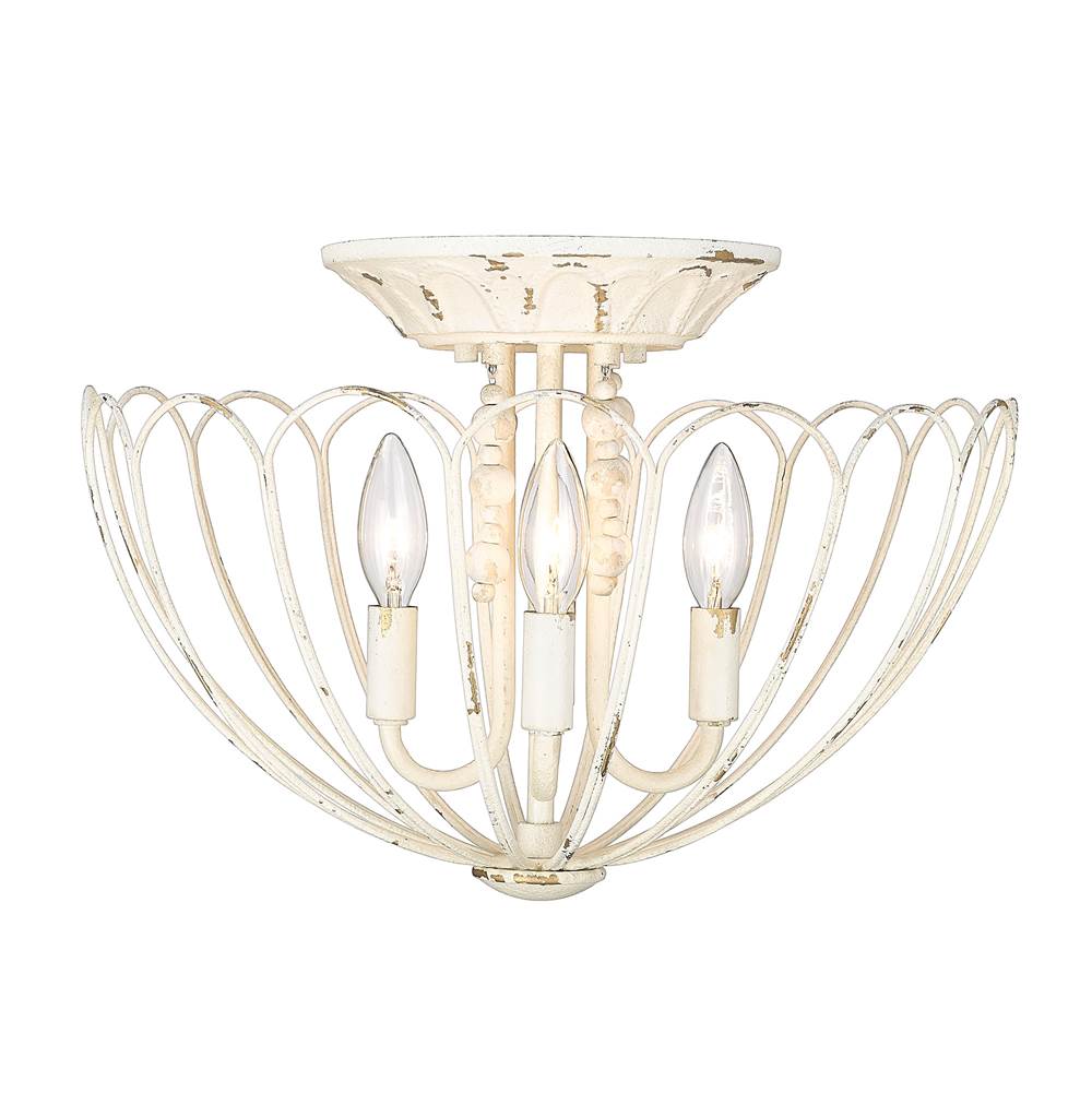 Golden Lighting Marguerite Wry Lighting Marguerite 4-light Semi-flush Mount In Vintage Parisian White