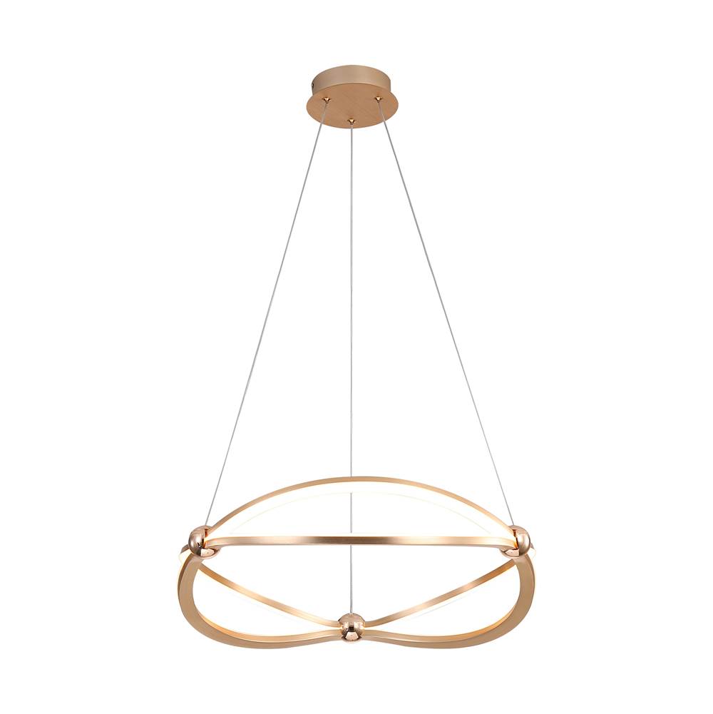 Golden Lighting Spirale Wry Lighting Spirale Integrated Led 19in Chandelier In Anodized Gold