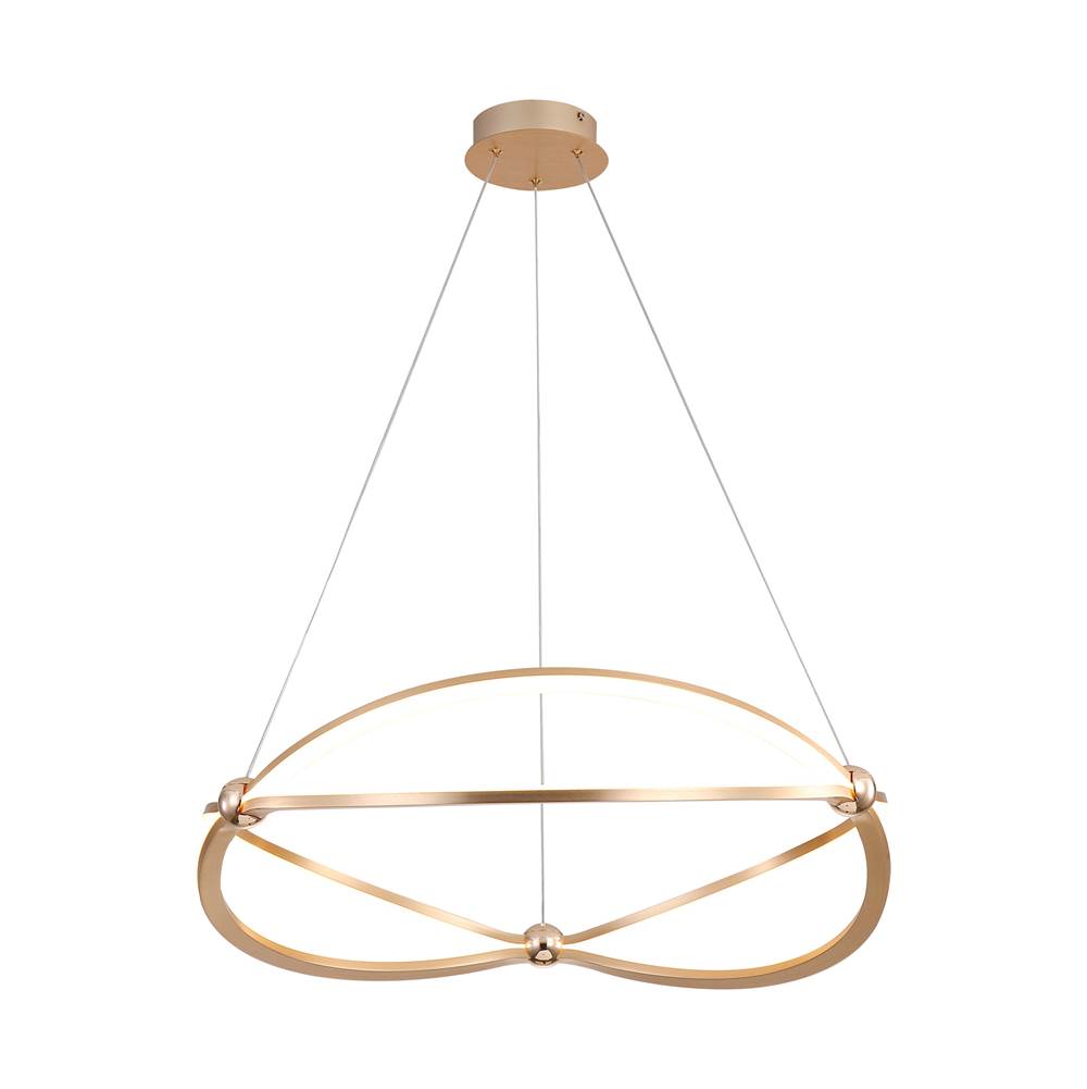 Golden Lighting Spirale Wry Lighting Spirale Integrated Led 24in Chandelier In Anodized Gold