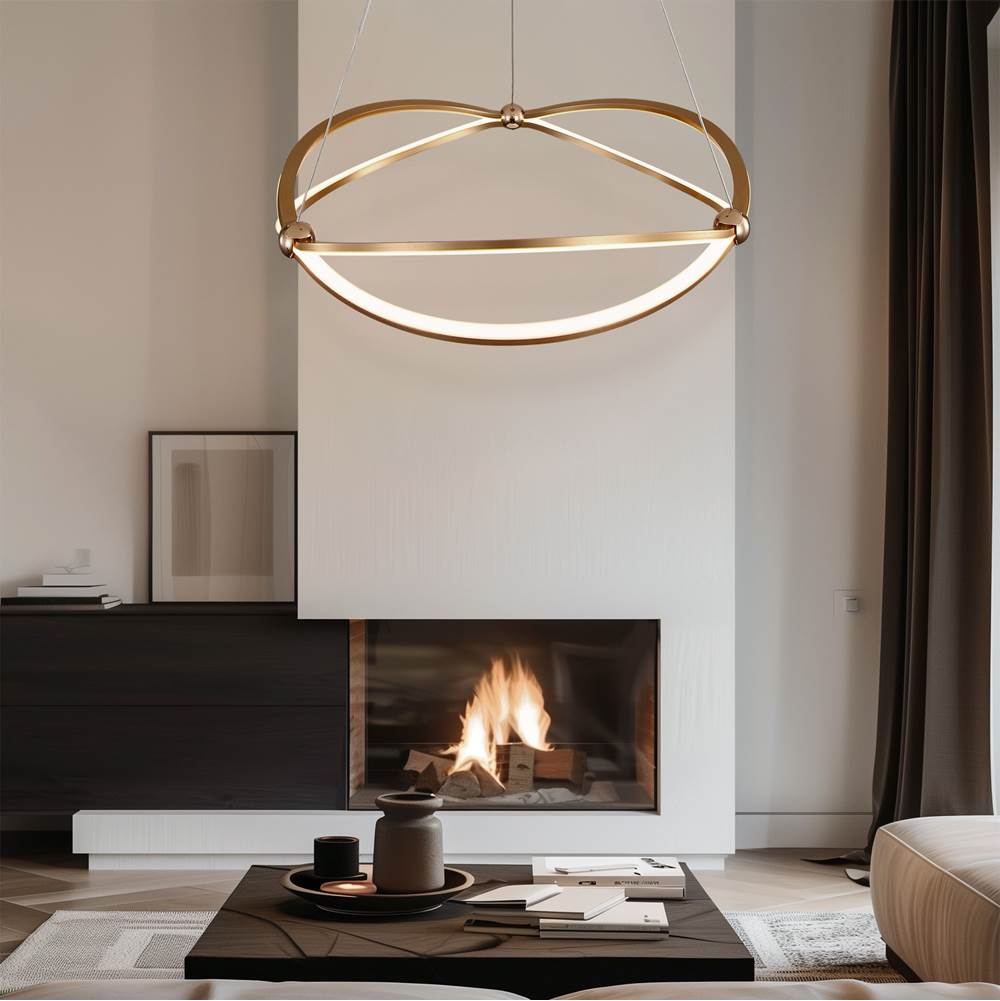 Golden Lighting 7916-24 AGL Anodized Gold Wry Lighting Spirale Integrated Led 24in Chandelier In Anodized Gold Image 3