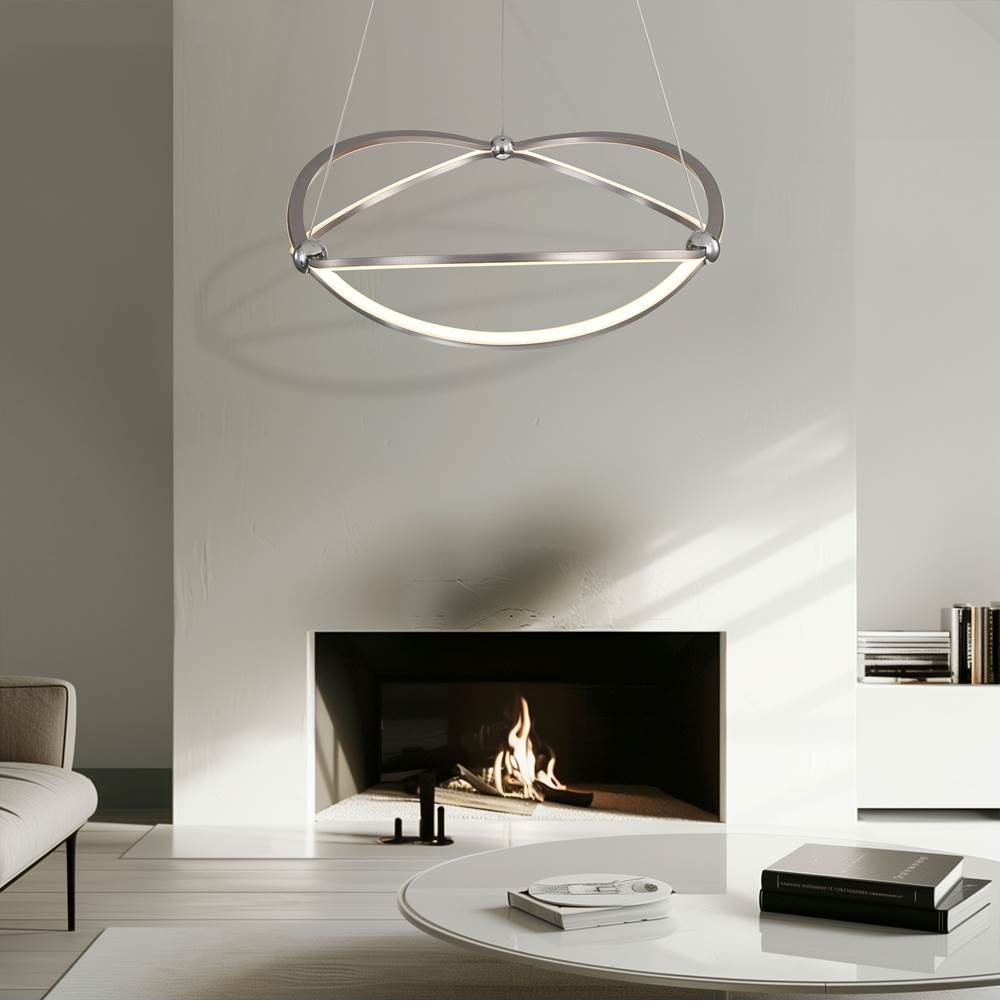 Golden Lighting 7916-24 SNC Satin Nickel Wry Lighting Spirale Integrated Led 24in Chandelier In Satin Nickel Image 3