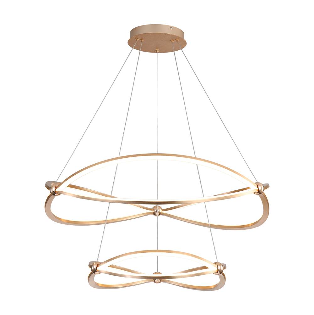 Golden Lighting 7916-32-19 AGL Anodized Gold Wry Lighting Spirale Integrated Led 32in Chandelier In Anodized Gold Image 1
