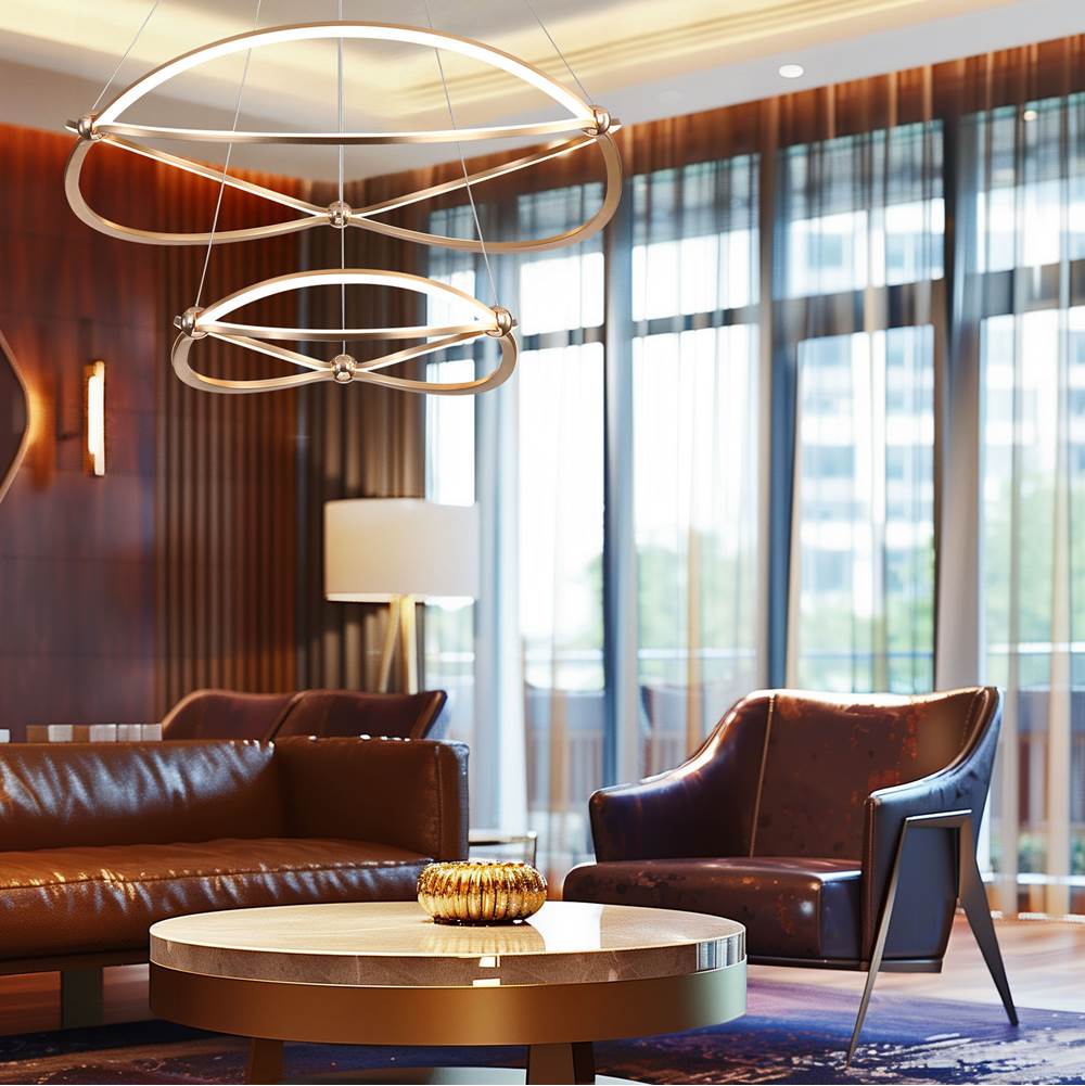 Golden Lighting 7916-32-19 AGL Anodized Gold Wry Lighting Spirale Integrated Led 32in Chandelier In Anodized Gold Image 3