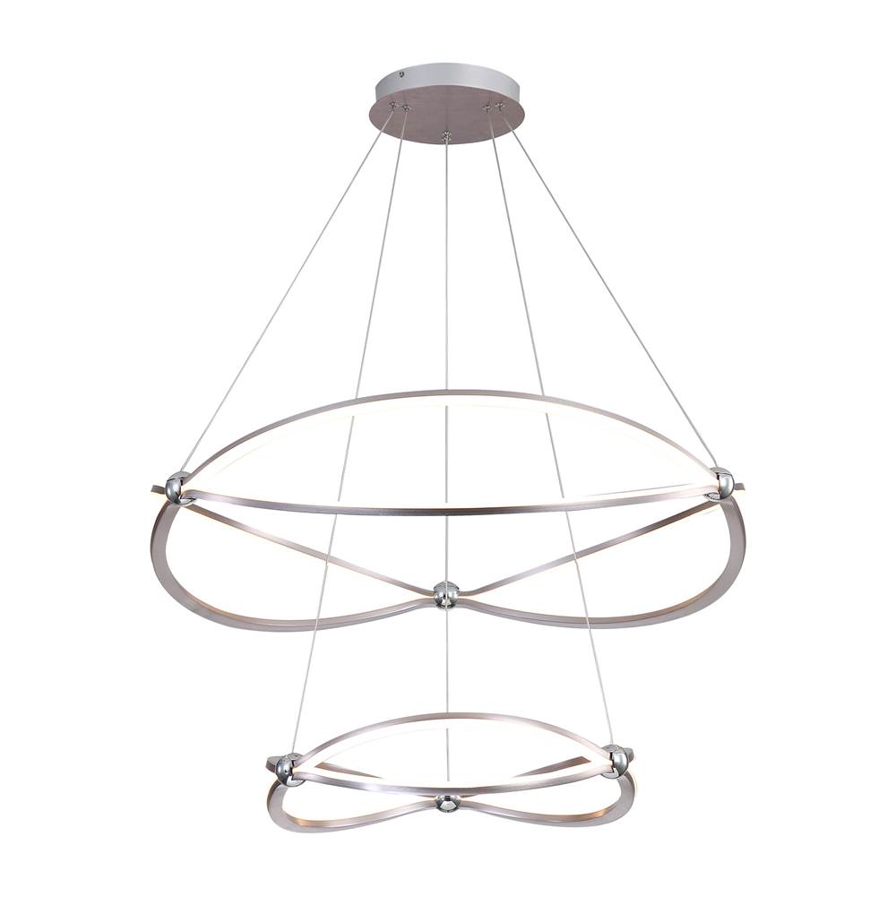 Golden Lighting Spirale Wry Lighting Spirale Integrated Led 32in Chandelier In Anodized Gold