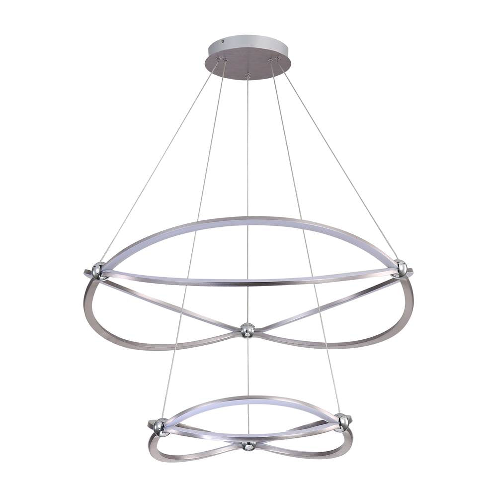 Golden Lighting 7916-32-19 SNC Satin Nickel Wry Lighting Spirale Integrated Led 32in Chandelier In Satin Nickel Image 4