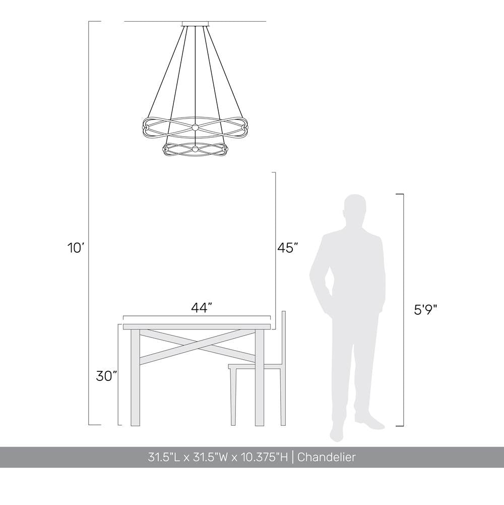 Golden Lighting 7916-32-19 SNC Satin Nickel Wry Lighting Spirale Integrated Led 32in Chandelier In Satin Nickel Image 2