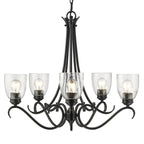 Golden Lighting 8001-5 BLK-SD Matte Black Golden Lighting Parrish 5-light Chandelier In Matte Black Image 1