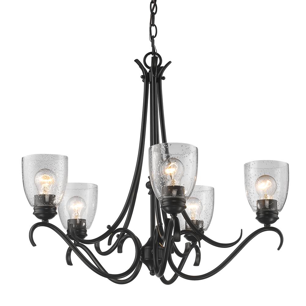 Golden Lighting Parrish Golden Lighting Parrish 5-light Chandelier In Matte Black