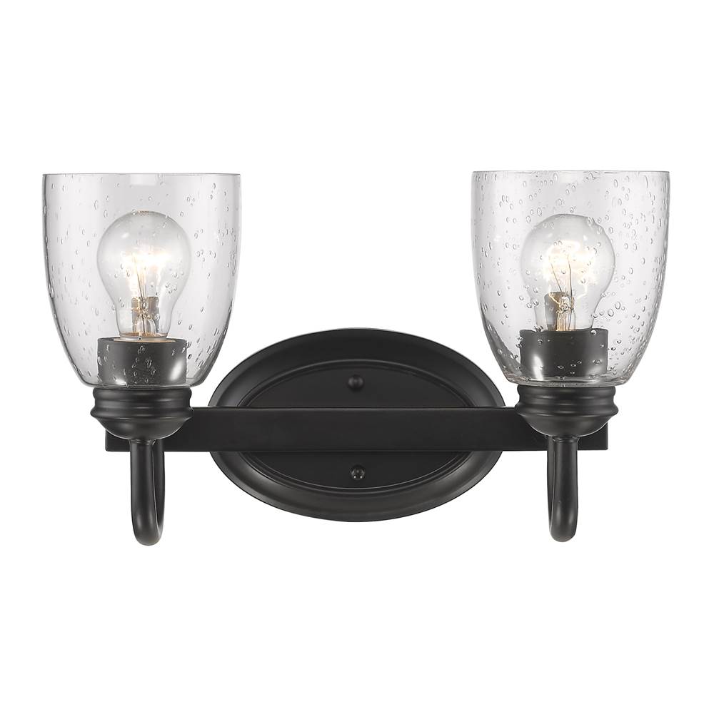Golden Lighting 8001-BA2 BLK-SD Matte Black Golden Lighting Parrish 2-light Vanity In Matte Black Image 1