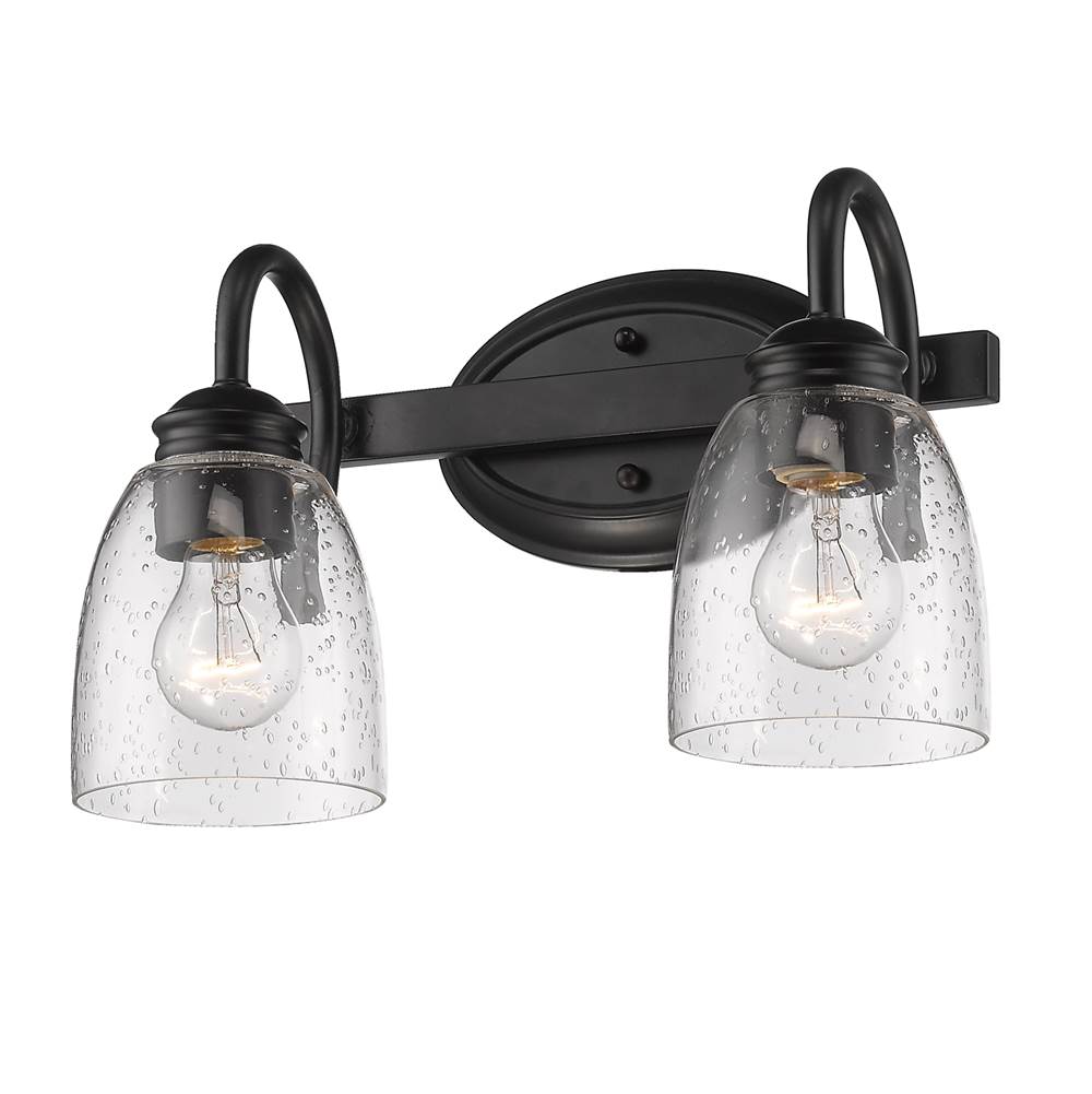 Golden Lighting Parrish Golden Lighting Parrish 2-light Vanity In Matte Black