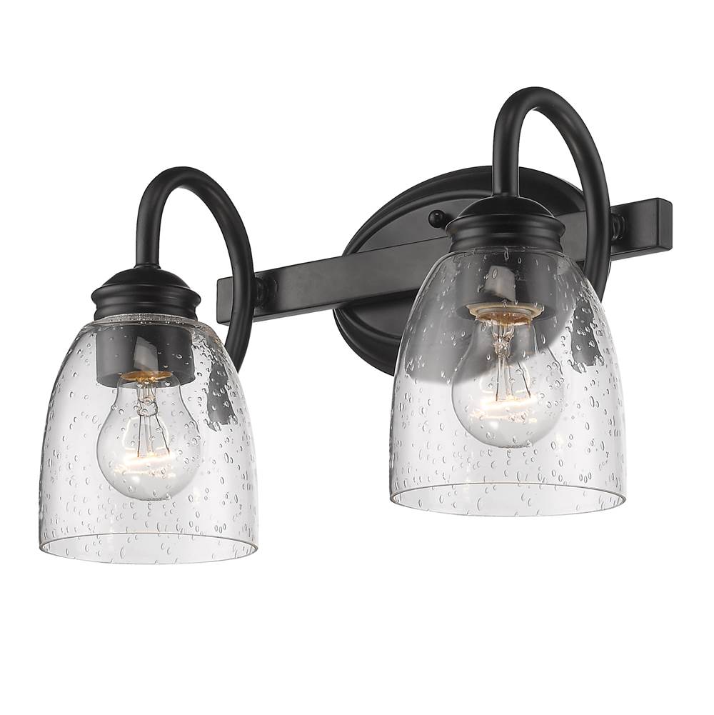 Golden Lighting 8001-BA2 BLK-SD Matte Black Golden Lighting Parrish 2-light Vanity In Matte Black Image 3