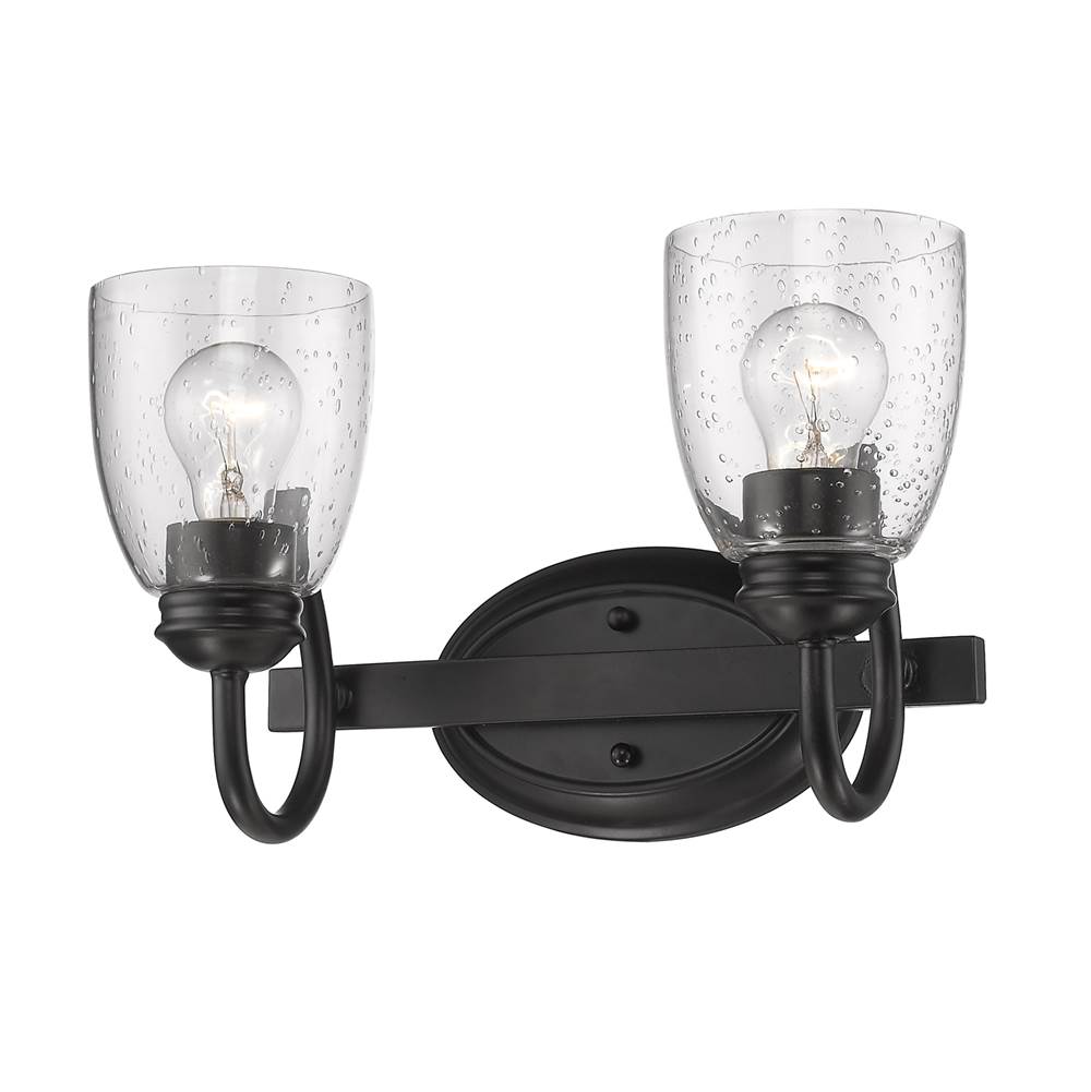 Golden Lighting 8001-BA2 BLK-SD Matte Black Golden Lighting Parrish 2-light Vanity In Matte Black Image 2