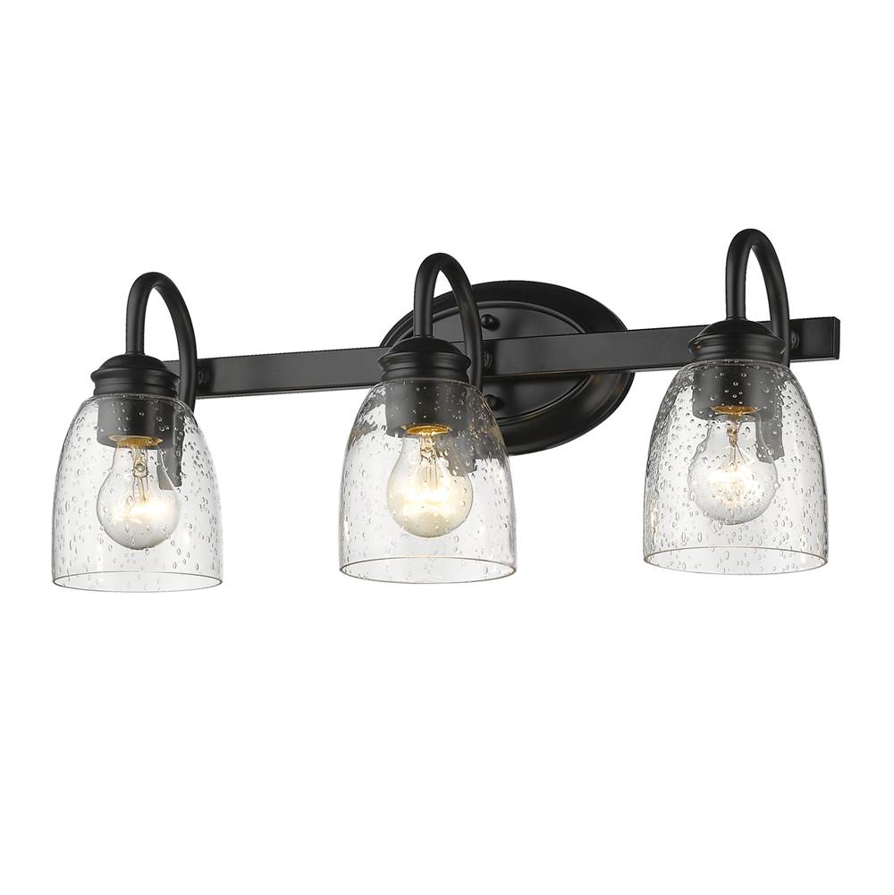 Golden Lighting Parrish Golden Lighting Parrish 3-light Vanity In Matte Black