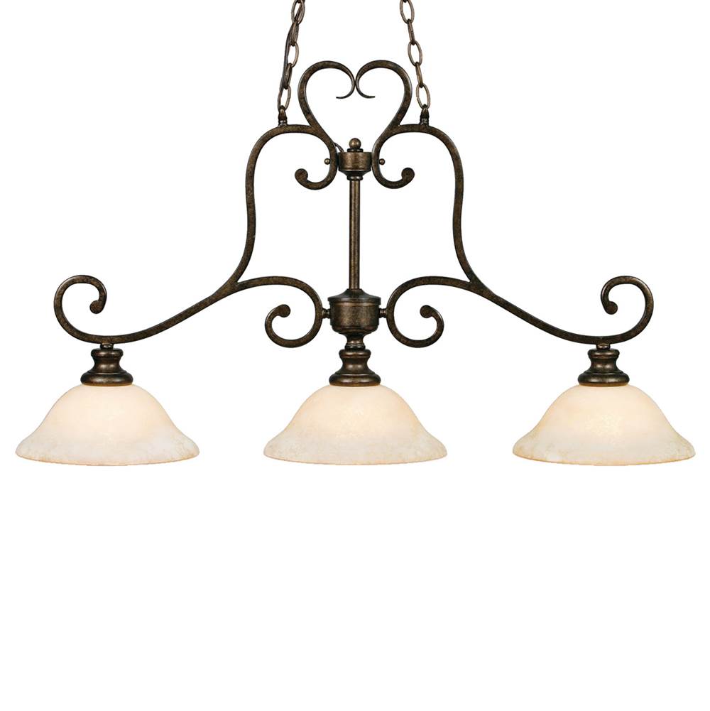 Golden Lighting Heartwood Wry Lighting Heartwood 3-light Pendant In Burnt Sienna