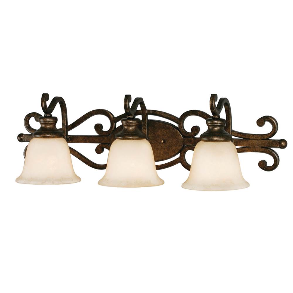 Golden Lighting Heartwood Wry Lighting Heartwood 3-light Vanity In Burnt Sienna