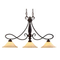 Golden Lighting Torbellino Wry Lighting Torbellino 3-light Island Light In Cordoban Bronze And Remolino Glass