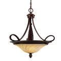 Golden Lighting 8106-3P CDB Cordoban Bronze Wry Lighting Torbellino 3-light Pendant In Cordoban Bronze And Remolino Glass Image 1