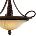 Golden Lighting Torbellino Wry Lighting Torbellino 3-light Pendant In Cordoban Bronze And Remolino Glass