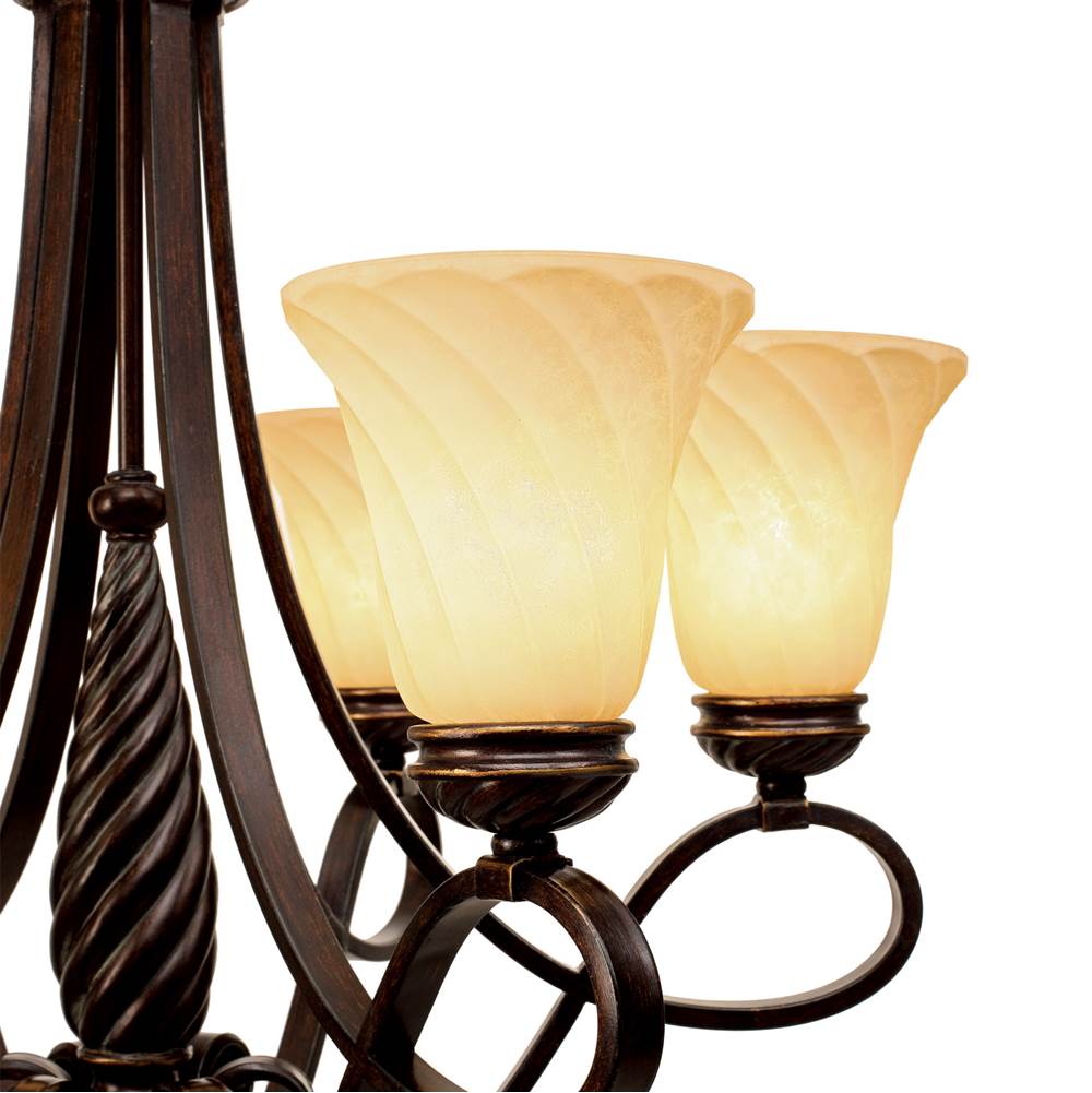 Golden Lighting Torbellino Wry Lighting Torbellino 6-light Chandelier In Cordoban Bronze