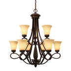 Golden Lighting 8106-9 CDB Cordoban Bronze Wry Lighting Torbellino 9-light Chandelier In Cordoban Bronze Image 1