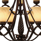 Golden Lighting Torbellino Wry Lighting Torbellino 9-light Chandelier In Cordoban Bronze