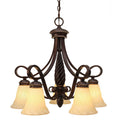 Golden Lighting Torbellino Wry Lighting Torbellino 5-light Chandelier In Cordoban Bronze
