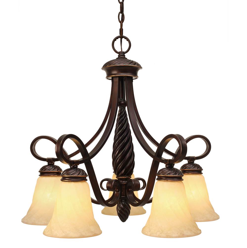 Golden Lighting Torbellino Wry Lighting Torbellino 5-light Chandelier In Cordoban Bronze