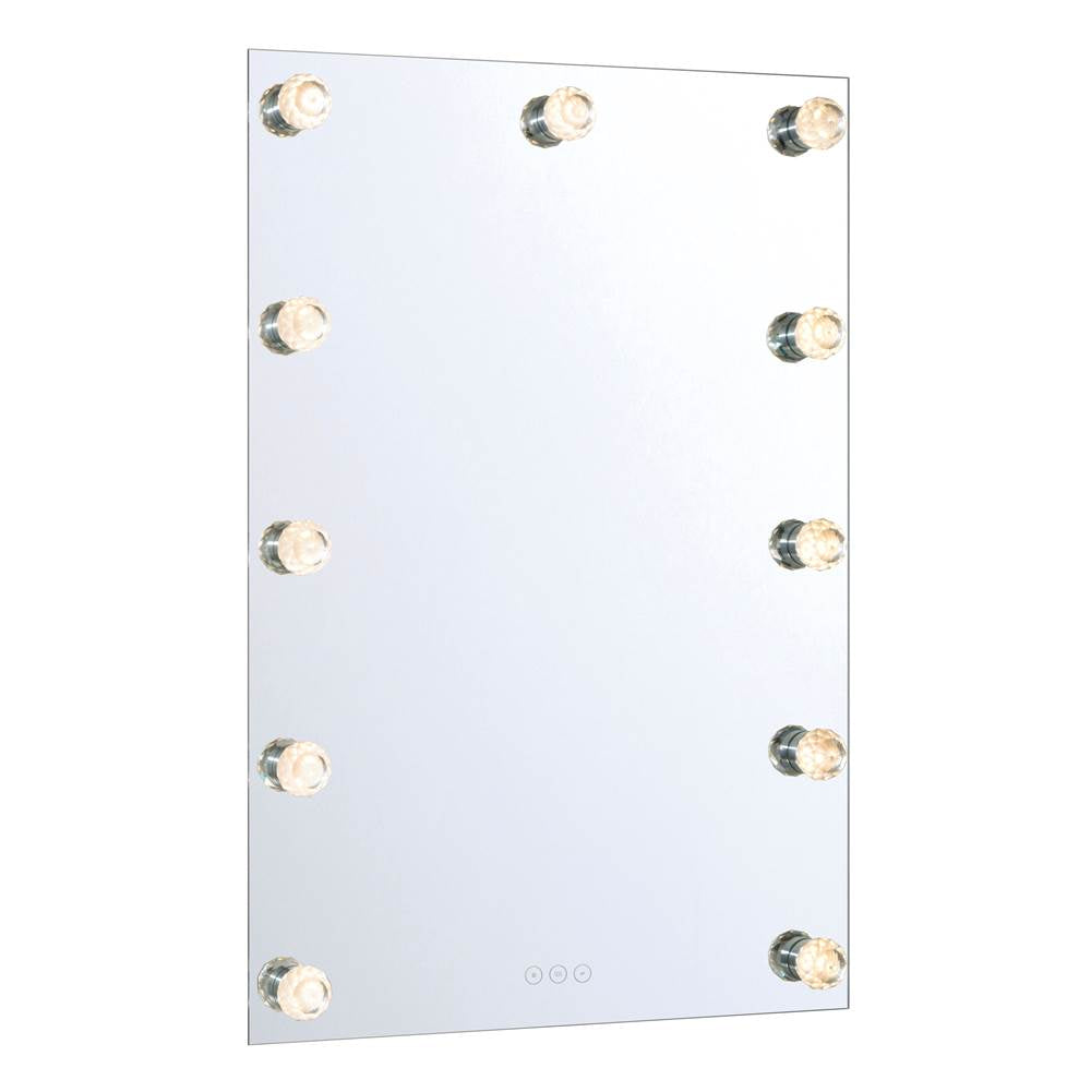 Golden Lighting 8195-24M WHT-C Matte White Yep By Golden Lighting Starlight Integrated Led 24in Mirror With Crystal Diffusers Image 1