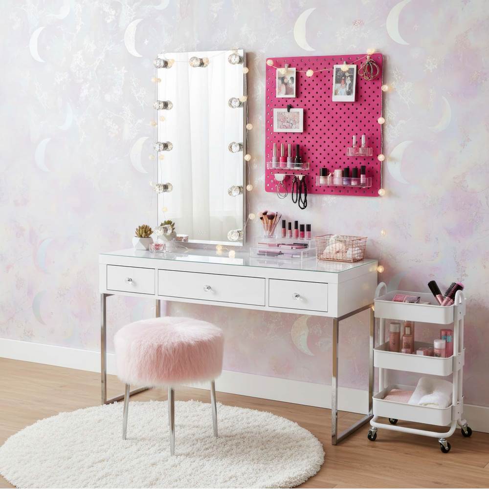 Golden Lighting 8195-24M WHT-C Matte White Yep By Golden Lighting Starlight Integrated Led 24in Mirror With Crystal Diffusers Image 3