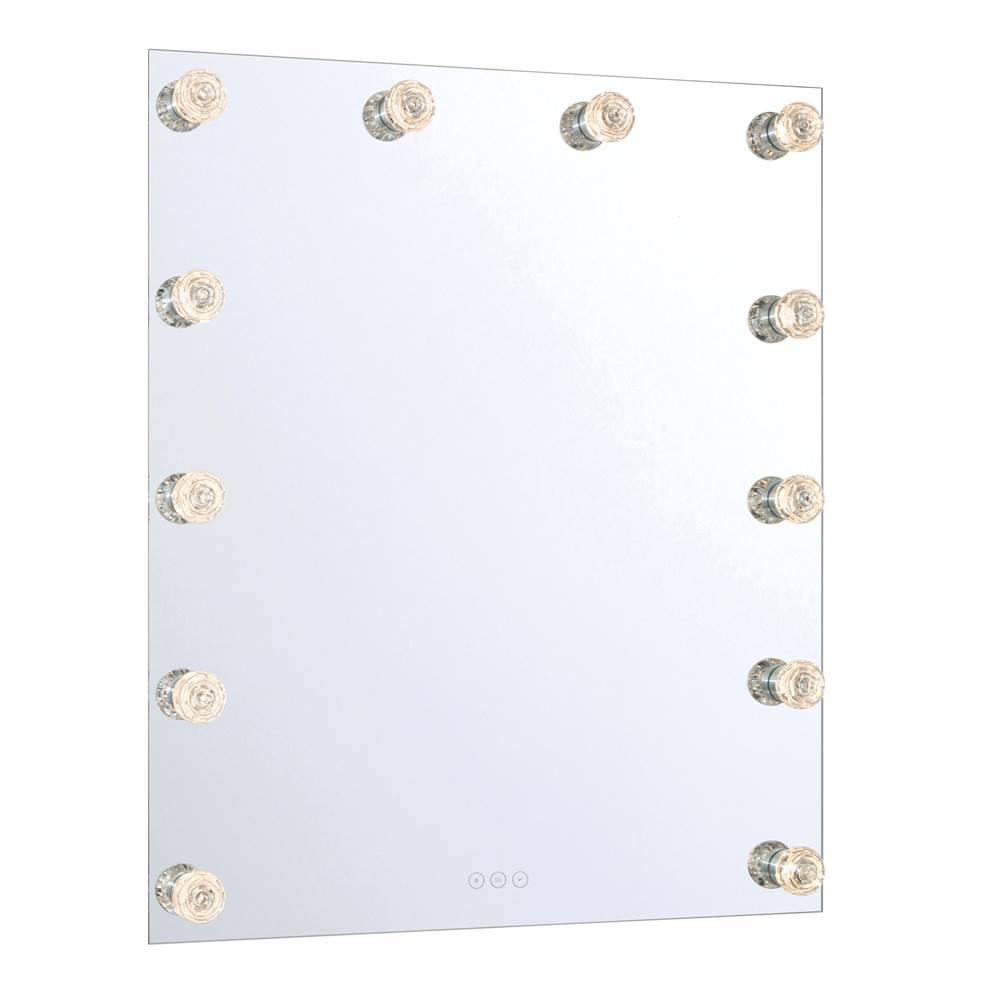 Golden Lighting 8195-30M WHT-B Matte White Yep By Golden Lighting Starlight Integrated Led 30in Mirror With Rose Diffusers Image 1