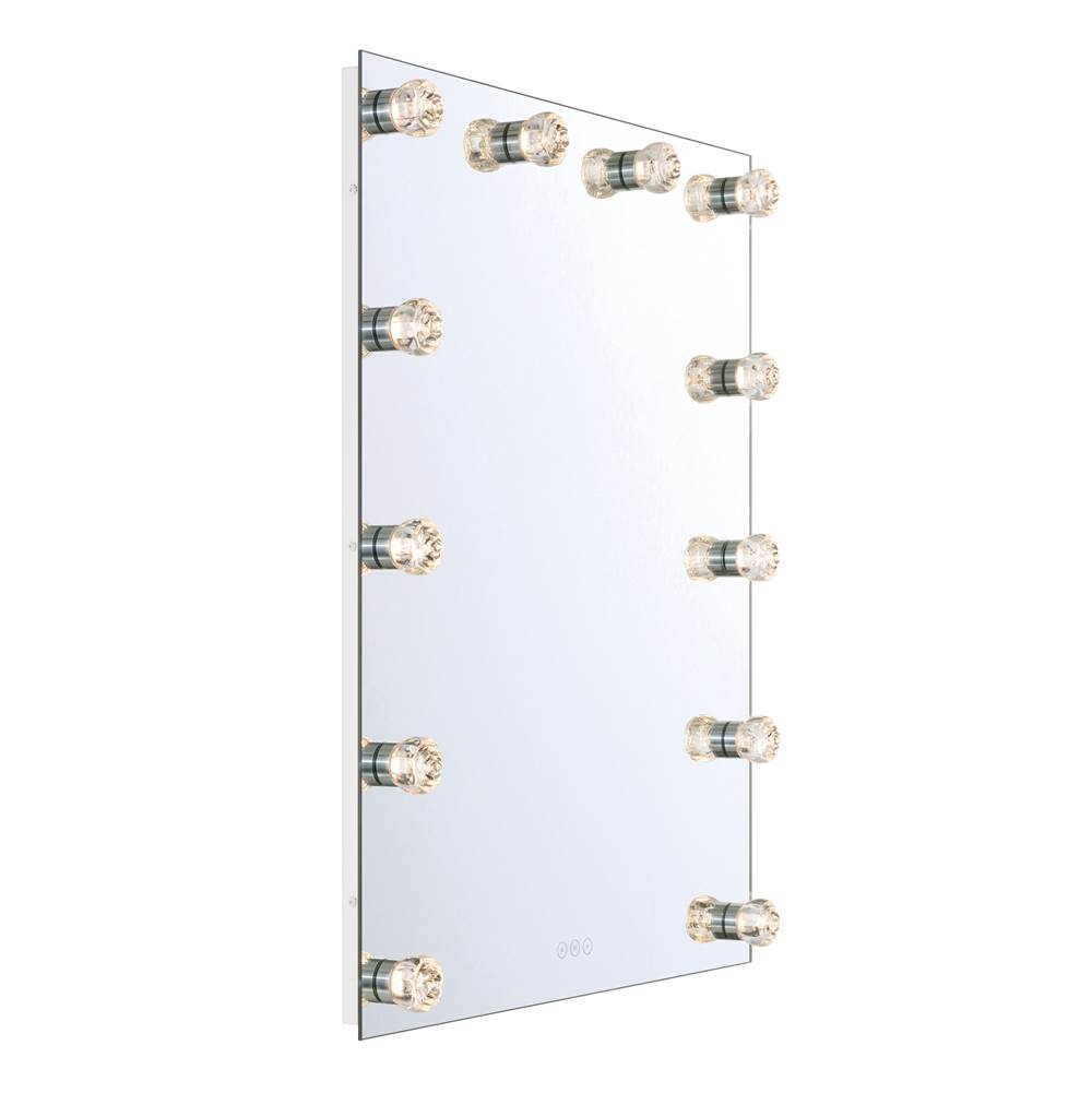 Golden Lighting 8195-30M WHT-B Matte White Yep By Golden Lighting Starlight Integrated Led 30in Mirror With Rose Diffusers Image 4