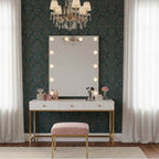 Golden Lighting 8195-30M WHT-B Matte White Yep By Golden Lighting Starlight Integrated Led 30in Mirror With Rose Diffusers Image 3