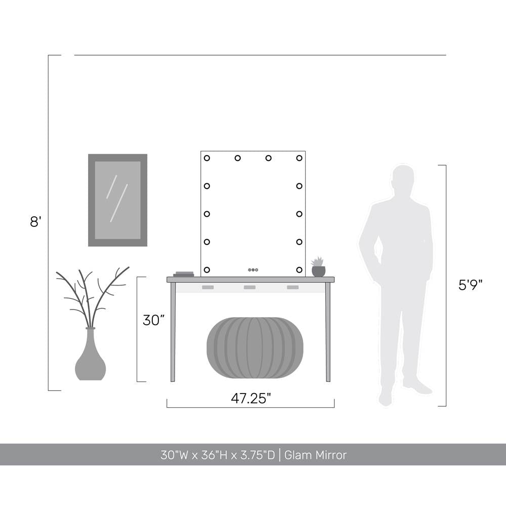 Golden Lighting 8195-30M WHT-B Matte White Yep By Golden Lighting Starlight Integrated Led 30in Mirror With Rose Diffusers Image 2