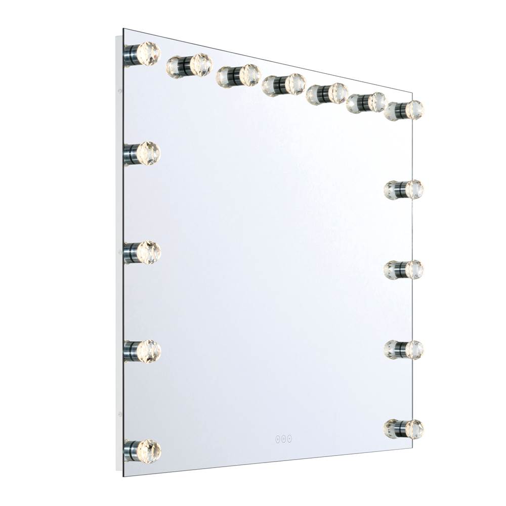 Golden Lighting 8195-48M WHT-C Matte White Yep By Golden Lighting Starlight Integrated Led 48in Mirror With Crystal Diffusers Image 4