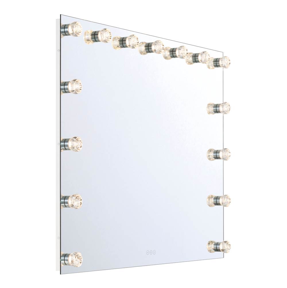 Golden Lighting 8195-48M WHT-B Matte White Yep By Golden Lighting Starlight Integrated Led 48in Mirror With Rose Diffusers Image 5