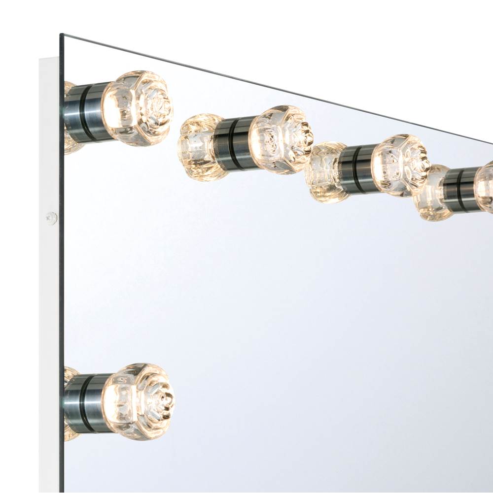 Golden Lighting 8195-48M WHT-B Matte White Yep By Golden Lighting Starlight Integrated Led 48in Mirror With Rose Diffusers Image 4